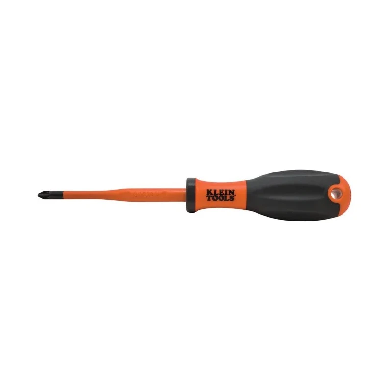 Klein Tools Insulated Screwdriver with PZ2 Tip, 100 mm Hardened Steel Blade, 210 mm Overall Length, VDE/1000V 32247INS