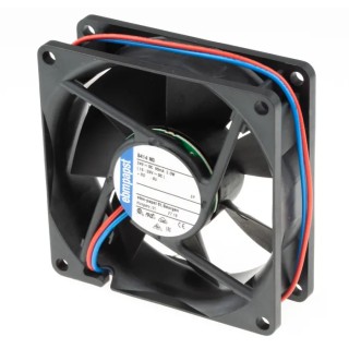 ebm-papst 8400 N Series Axial Fan, 24V DC, 2W Power, 3100 RPM, 69 m³/h Airflow, IP20, 80x80x25 mm IP20