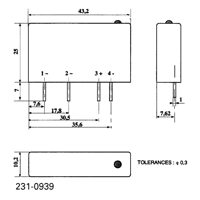 Celduc SK Series Solid State Relay PCB Mount, 4 A Load, 275 V AC Load, 30 V DC Control SKA20420