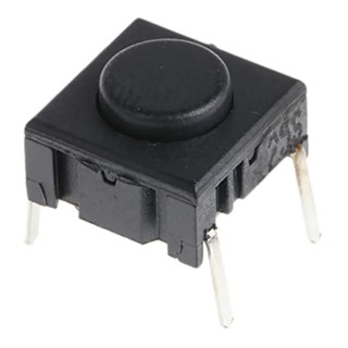 MEC IP67 Black Round Tactile Switch SPST 50mA 24V DC PCB Mount 