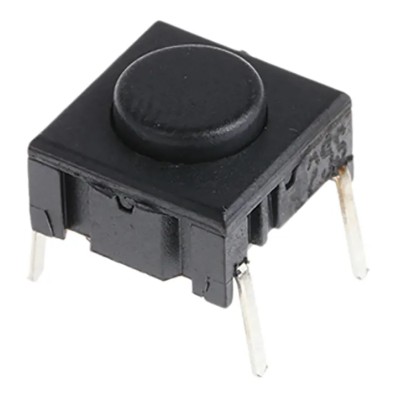 MEC IP67 Black Round Tactile Switch SPST 50mA 24V DC PCB Mount 
