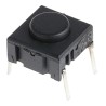 MEC IP67 Black Round Tactile Switch SPST 50mA 24V DC PCB Mount
