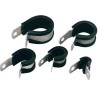 HellermannTyton Aluminium P-Clip with Rubber Coating, 8 mm ID, 16.3 mm Width, 5.2 mm Mounting Hole 211-15070 ALU7C-AL/CR-BK