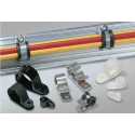 HellermannTyton Aluminium P-Clip with Rubber Coating, 8 mm ID, 16.3 mm Width, 5.2 mm Mounting Hole 211-15070 ALU7C-AL/CR-BK