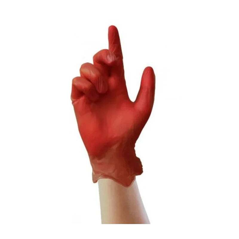 Unigloves Red Vinyl Disposable Gloves Medical Grade Food Safe 0.06 mm Thickness GS0112