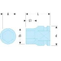 Facom 14 mm Standard Impact Socket 1/2 in Drive, 38 mm Length NSD.14B