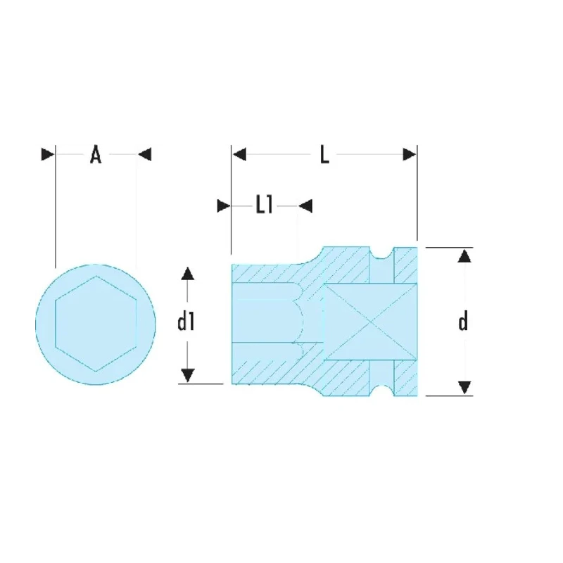 Facom 23 mm 1/2 in Drive Standard Impact Socket, Chrome Molybdenum Steel, 42mm Length NSD.23B