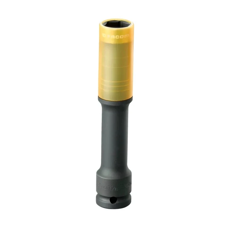 Facom 19 mm 1/2 in Drive 6 Point Impact Socket Chrome Molybdenum Steel Teflon Finish 150mm Length NSI.19EL