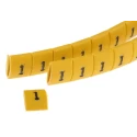 HellermannTyton Ovalgrip Slide-On Cable Marker, Black Legend "1", Yellow Marker, Polyolefin, 1.7 to 3.6 mm Cable 901-10134
