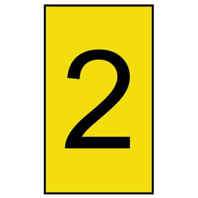 HellermannTyton Ovalgrip Slide-On Cable Marker Pre-Printed "2" for 1.7mm to 3.6mm Cable Diameter, Yellow Marker 901-10135