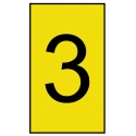 HellermannTyton Ovalgrip Pre-Printed Slide-On Cable Marker Black Legend 3, 3.6 mm Max Cable Diameter, Yellow Marker 901-10136