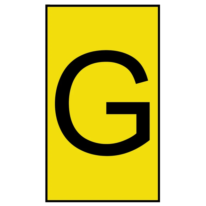 HellermannTyton Pre-Printed Ovalgrip Slide-On Cable Marker Black Legend "G", Fits 1.7 mm to 3.6 mm Cables 901-10151