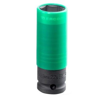 Facom 22 mm 6 Point 1/2 in Drive Impact Socket, 210mm Length NSI.22L