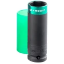 Facom 22 mm 6 Point 1/2 in Drive Impact Socket, 210mm Length NSI.22L
