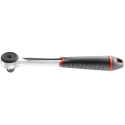 Facom 12.7 mm Ratchet with Bi-Material Elastomer Handle, Chrome Vanadium Steel, Compact Head, 260mm Length S.161B