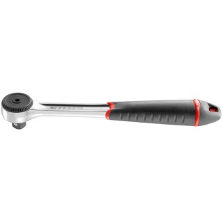 Facom 12.7 mm Ratchet with Bi-Material Elastomer Handle, Chrome Vanadium Steel, Compact Head, 260mm Length S.161B