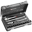 Facom 15-Piece 1/2 in 6 Point Socket Set Chrome Vanadium Steel Bright Chrome Finish SL.161-1P6U