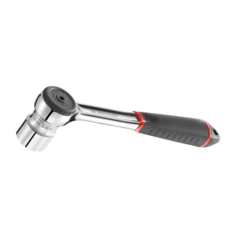 Facom 12.7 mm Ratchet with Bi-Material Elastomer Handle, Chrome Vanadium Steel, Compact Head, 260mm Length S.161B