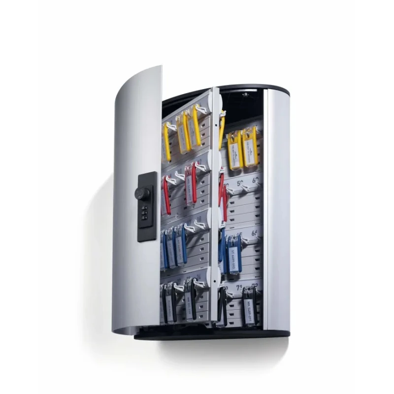Durable Silver Aluminium Wall Mount Key Cabinet 72 Keys Capacity 196723
