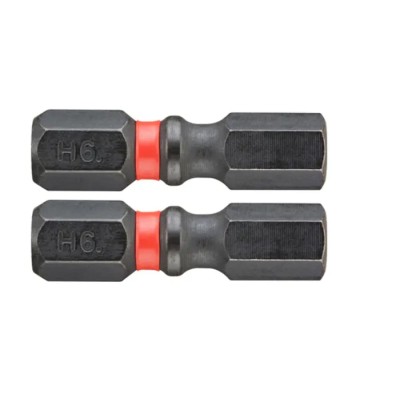 Facom Hex Screwdriver Bit Set, 25 mm Drive, 6 mm Hex Tip, 47.5 mm Overall Length, 2-Piece ENH.106