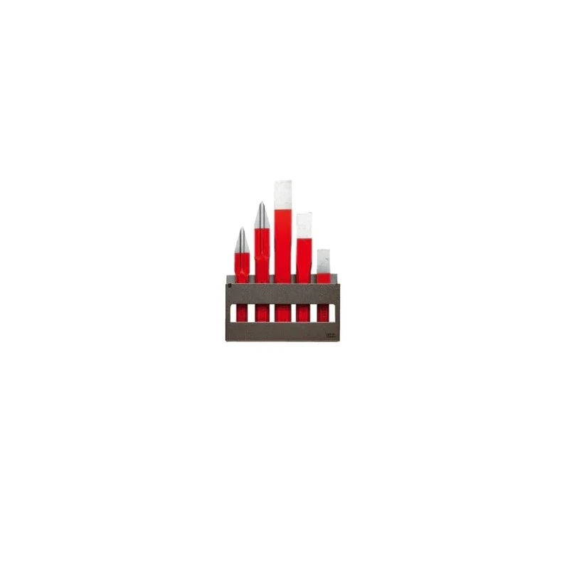 Facom Chisel Set Burin Extra-Plat Avec Protection, Sizes 15, 18, 20, 22, 25 mm 263.265JS5