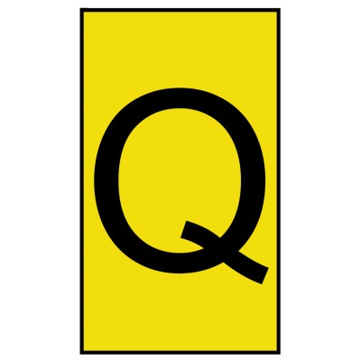 HellermannTyton Ovalgrip Slide-On Cable Marker Pre-printed "Q" Black Legend Yellow Marker for 1.7-3.6 mm Cable 901-10161