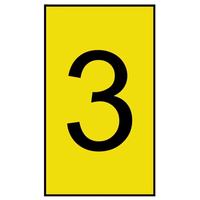 HellermannTyton Ovalgrip Slide-On Cable Marker, Black Legend Pre-Printed "3", For 2.5 mm to 6 mm Cable Diameter 901-10174