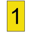 HellermannTyton Ovalgrip Slide-On Cable Marker, Pre-Printed "1", Yellow Polyolefin, Fits 2.5mm to 6mm Cable 901-10172