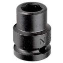 Facom 14 mm 12.7 mm Drive Standard Impact Socket, Chrome Molybdenum Steel, 38mm Length NS.14A