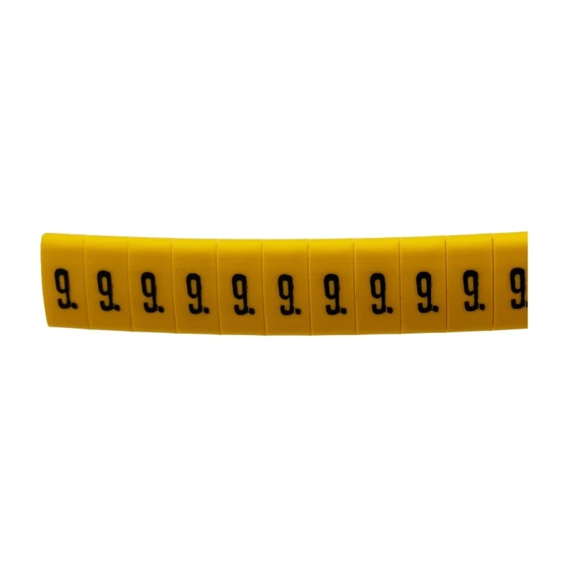 HellermannTyton Ovalgrip Slide-On Cable Marker, Black, Pre-printed "9", for 2.5 to 6mm Cable Diameter, Polyolefin 901-10180