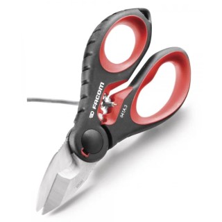 Facom 160 mm Heavy Duty Scissor Bi-Material Handle Stainless Steel 841A.3PB