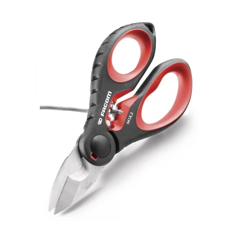 Facom 160 mm Heavy Duty Scissor Bi-Material Handle Stainless Steel 841A.3PB