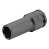 Facom 17 mm 1/2 in Drive Long-Reach Metric Thin-Wall 6-Point Impact Socket Chrome Molybdenum Steel Manganese NSB.17