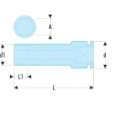 Facom 17 mm 1/2 in Drive Long-Reach Metric Thin-Wall 6-Point Impact Socket Chrome Molybdenum Steel Manganese NSB.17