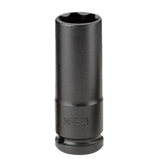 Facom 32 mm 1/2 in Drive Long-Reach Metric Thin-Wall 6 Point Impact Socket, 85mm Length NSB.32