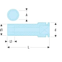 Facom 21 mm 1/2 in Drive 6-Point Impact Socket, Chrome Molybdenum Steel, 80 mm Length NSB.21