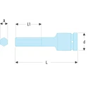 Facom 5 mm 1/2 in Drive Metric Impact Socket, 6 Point, 79 mm Length NSHM.5