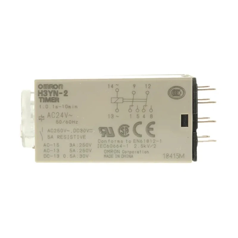 Omron H3YN Series DIN Rail, Panel Mount Timer Relay, 2-Contact DPDT, 24 V dc/ac, 0.1 s to 10 min Multifunction H3YN-2 AC24