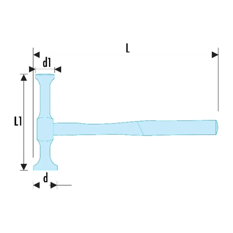 Facom Bumping Hammer Planishing Hammer with Hickory Wood Handle 600g 310mm 861D.RPC