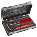 Facom 27-Piece 1/4 in Drive 6 Point Extension Wrench & Socket Set Chrome Vanadium Steel AXS.SJ1