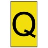 HellermannTyton Ovalgrip Slide-On Cable Marker, Black, Pre-printed "Q", 6 mm to 2.5 mm Cable Diameter, Yellow 901-10198