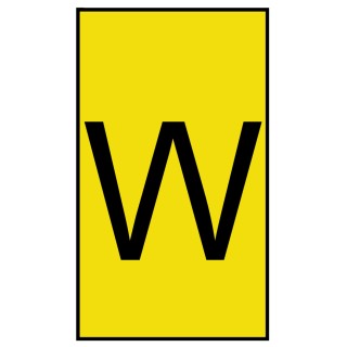 HellermannTyton Ovalgrip Slide-On Cable Marker, Black Legend, Pre-Printed "W", Fits 2.5 to 6 mm Cable, Yellow 901-10204