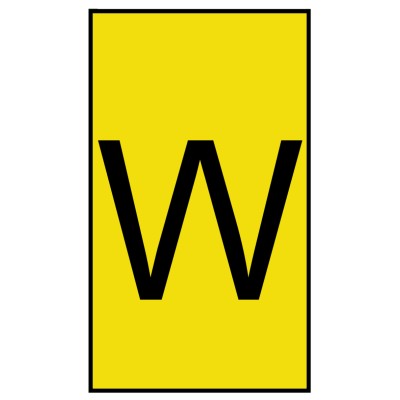HellermannTyton Ovalgrip Slide-On Cable Marker, Black Legend, Pre-Printed "W", Fits 2.5 to 6 mm Cable, Yellow 901-10204