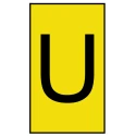 HellermannTyton Pre-Printed Ovalgrip Slide-On Cable Marker, Black Legend "U", Yellow Marker, 2.5 to 6 mm Cable 901-10202
