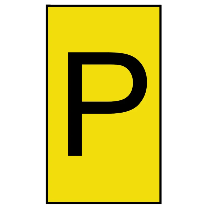 HellermannTyton Ovalgrip Slide-On Cable Marker, Black, Pre-printed "P", Fits 2.5-6 mm Cable Diameter, Yellow 901-10197