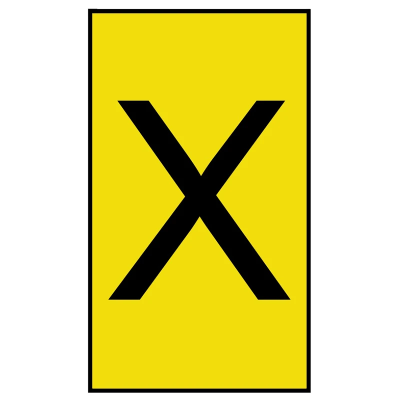 HellermannTyton Ovalgrip Slide-On Cable Marker, Black, Pre-printed "X", Yellow Marker, 6 mm Max Cable, 2.5 mm Min 901-10205