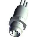 TE Connectivity Industrial Circular Connector M8 4 Contacts Rear Mount Plug Male Threaded IP67 T4070014041-001
