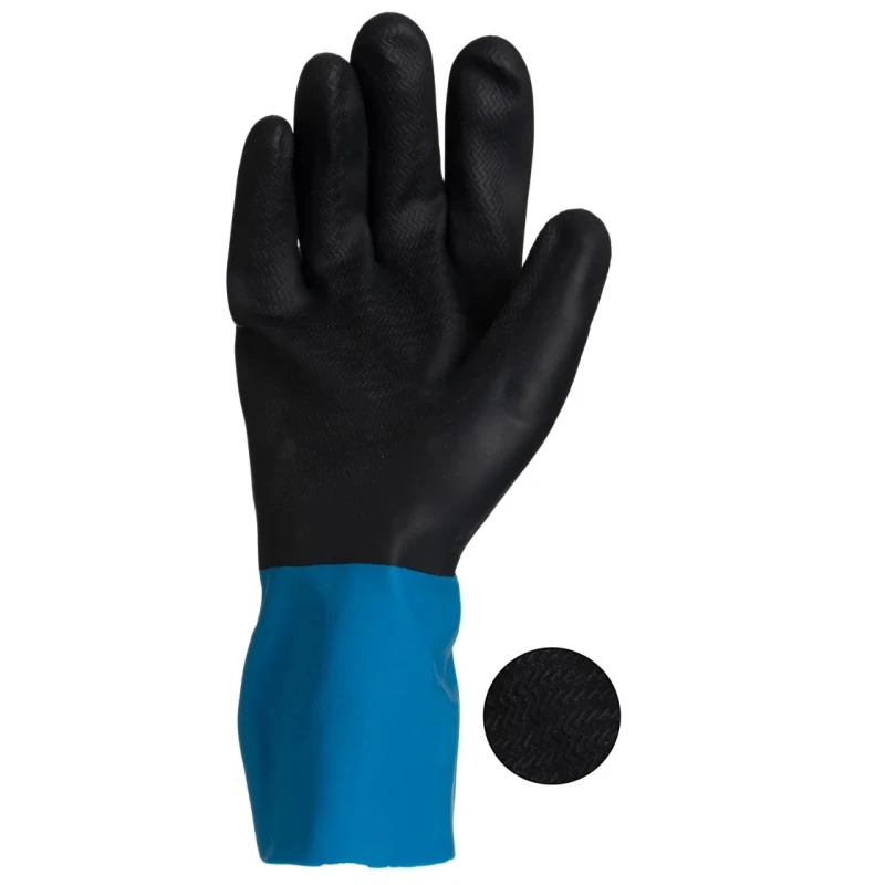 Showa Black Cotton Work Gloves Size 10 Latex Neoprene Coating Chemical Resistant BSTCHMS4