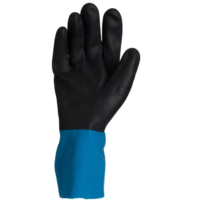 Showa Black Cotton Work Gloves Size 10 Latex Neoprene Coating Chemical Resistant BSTCHMS4