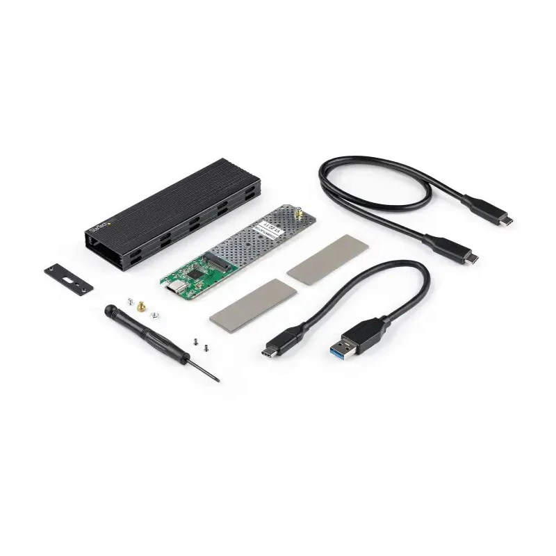 StarTech.com 0.87 in M.2 SATA SSD Hard Drive Enclosure USB C 10Gbps Plastic Aluminium Black SM2E1BMU31C